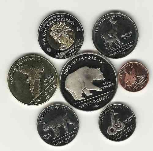 Sovereign Nation of Los Coyotes Indians 7 coin set 2011