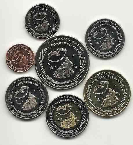 Sovereign Nation of Los Coyotes Indians 7 coin set 2011