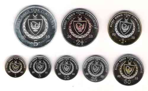 República Turca del Norte de Chipre set 8 monedas 2010