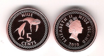 SKU#180431 Niue 5 Cents 1 Dollar 5-Coin Set BU 