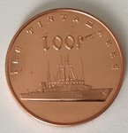 Île Tintamarre 100 francs 2017 copper